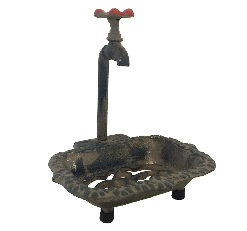 Nostalgie Seifenschale Alter Wasserhahn Seifenhalter Gusseisen Vintage-Stil