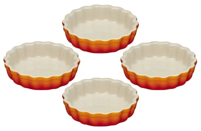 Le Creuset Tarte-Form 4er-Set Steinzeug Ofenrot 11cm