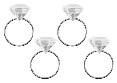 Edle Serviettenringe Diamant -Optik 4er-Set