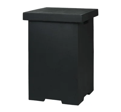 Happy Cocooning Beistelltisch für Gasflasche schwarz 410 x 410 x 620 mm