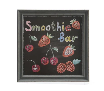 Wandbild Smoothie Bar Leinwandbild Früchte Kunstdruck Schwarz 40x40cm