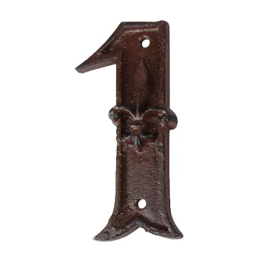 Hausnummer Zahl 1 Eins Antik-Stil Gusseisen H12cm