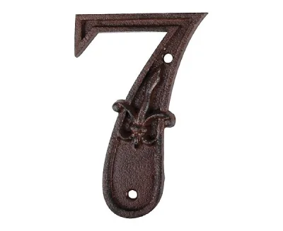 Hausnummer Zahl 7 Sieben Antik-Stil Gusseisen H12cm