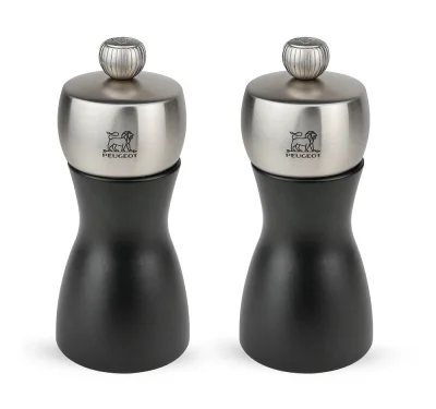 Peugeot Fidji Set Pfeffermühle & Salzmühle Holz Schwarz 12cm