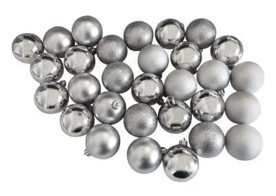 Christbaumkugeln Silber 30 Stück Weihnachtsbaumkugeln Christbaumschmuck