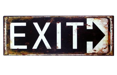 Nostalgie Blechschild EXIT Wegweiser Vintage Antik-Stil 36x13cm