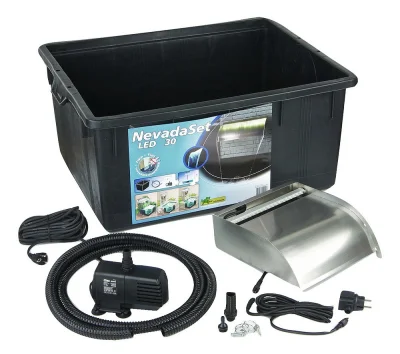 Ubbink Nevada 30 LED SET Wasserfall-Set Edelstahl Beleuchtet