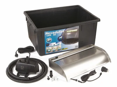 Ubbink Nevada 60 LED SET Wasserfall-Set Edelstahl Beleuchtet