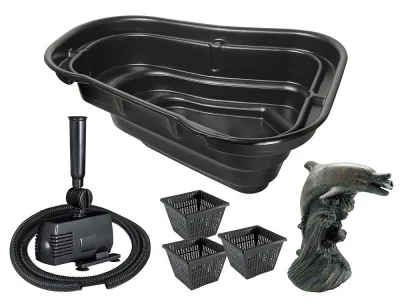 Ubbink TEICH-SET 500 Teichbecken 500L + Pumpe Schlauch Wasserspeier Pflanzkörbe