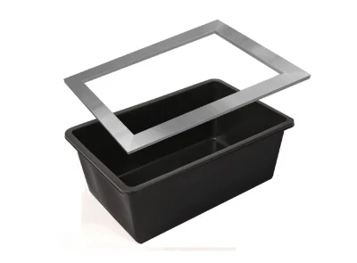 Ubbink Fertigteich-SET Teichbecken QUADRA C3 365L + Edelstahlrahmen InoxFrame