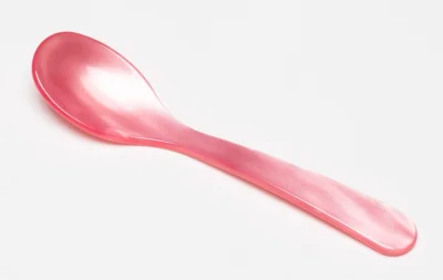 G.F. Heim Söhne Eierlöffel Acrylglas Perlmutt Optik Rosa