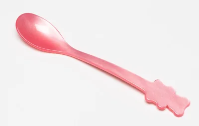 Heim Söhne Kinderlöffel Bär Acrylglas Perlmutt Optik Bärchenlöffel Rosa
