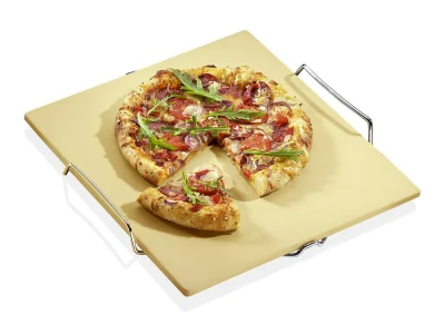 Küchenprofi Pizzastein eckig mit Gestell