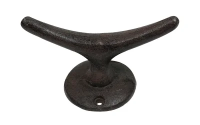 Belegklampe Festmacher Klampe Nostalgie Gusseisen Antik-Braun 12cm