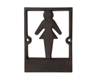 Türschild Toilettenschild Damen WC Gusseisen Nostalgie Antik-Stil Braun