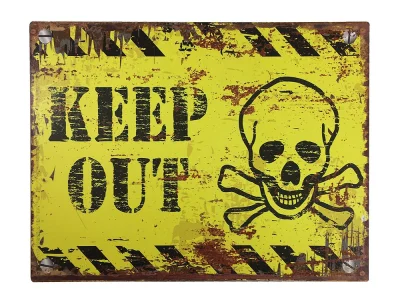 Blechschild KEEP OUT Dekoschild Vintage Warnschild Betreten Verboten 25x33cm