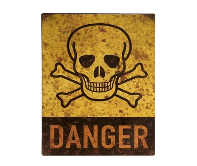 Blechschild DANGER Totenkopf Dekoschild Vintage 25x20cm