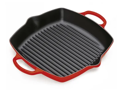 Le Creuset Grillpfanne Signature Quadratisch Gusseisen Kirschrot 30cm