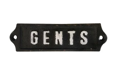 Türschild GENTS Herren-WC Toilettenschild Antik-Stil Gusseisen Schwarz Weiß