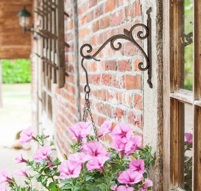 Wandhaken für Blumenampel Wandhalter Blumentopf Hängekorb Gusseisen Vintage 31cm