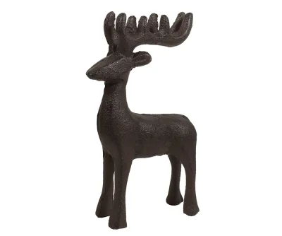 Dekofigur Rentier Gusseisen Antik-Braun Hirsch Elch 16cm