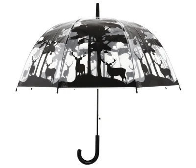 Regenschirm Hirsche Wild Wald Transparent Stockschirm Durchsichtig