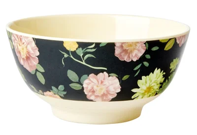 Rice Melamin Schüssel Dark Rose Blumen Muster 11 cm