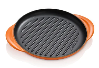 Le Creuset Grillplatte Rund Gusseisen Ofenrot 25cm