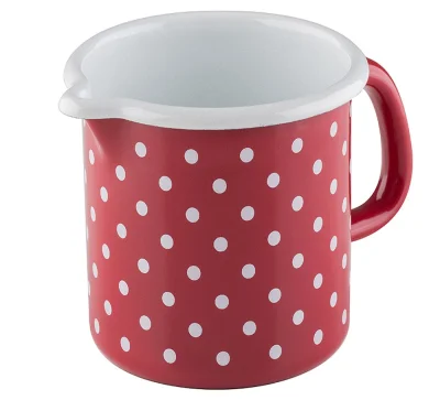 Riess Schnabeltopf Emaille Topf Pünktchen Rot 12cm
