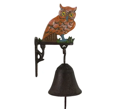 Türglocke Eule Glocke Gusseisen Rustikal Antik-Stil Braun