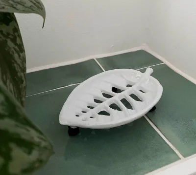 Seifenschale Blatt Gusseisen Weiß Nostalgie Seifenhalter Vintage