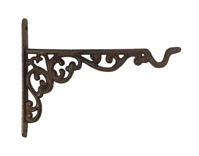 Wandhalterung für Blumenampel Blumentopf Haken Gusseisen Antik-Stil Braun 19,5cm