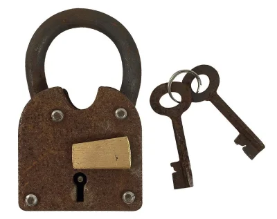 Vorhängeschloss Vintage 2 Schlüssel Nostalgie Eisen Antik-Stil Weinkeller