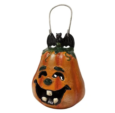 Kürbis Windlicht Halloween Laterne Gusseisen Herbstdeko