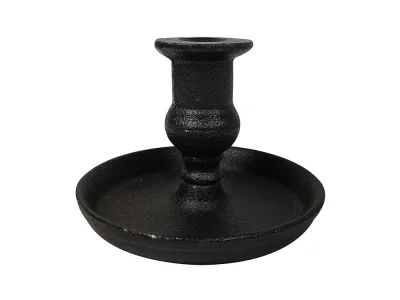 Kerzenhalter Gusseisen Schwarz Biedermeier Kerzenständer Antik-Stil 9,5cm