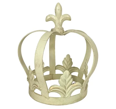 Dekokrone Lilie Metall Creme Weiß Krone Metallkrone Antik-Stil Barock