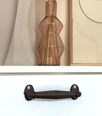 Rustikaler Griff Schubladengriff Möbelgriff Gusseisen Antik-Braun 17cm