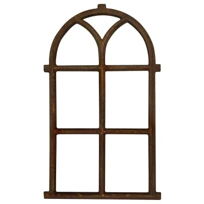 Stallfenster groß Rundbogen Eisen Rost Nostalgie Fensterrahmen Antik-Stil 100cm