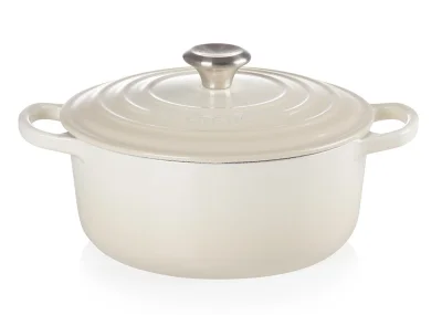Le Creuset Bräter Signature Rund Gusseisen Meringue 22cm