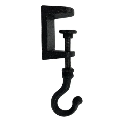 Klemmhaken Befestigungshaken Schraubzwinge Haken Gusseisen Schwarz Antik-Stil
