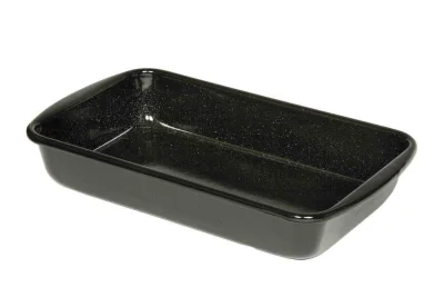 Riess Auflaufform Backform Emaille Schwarz 32/19cm