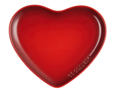 Le Creuset Teller Herzform Herzteller Steinzeug Kirschrot 23cm