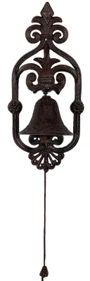 Türglocke Nostalgie Lilie Glocke Gusseisen Braun Antik-Stil Vintage