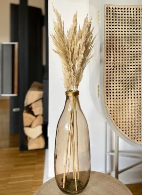 Pampasgras Ziergras Getrocknet Creme Bund Trockenblumen Deko Gras Natur 75cm