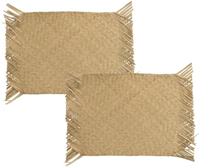 Tischsets Boho Seegras geflochten 2 Stück Platzsets Natur Handgefertigt 48x34cm