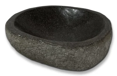 Naturstein Schale Flussstein Steinschale Dekoschale Vogeltränke Garten 20-25 cm