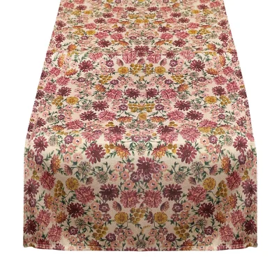 Outdoor Tischläufer Blumen Vintage-Stil Tischdecke geblümt Tischtuch 150x34cm