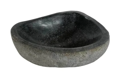 Naturstein Schale Flussstein Steinschale Dekoschale Vogeltränke Garten 15-20 cm