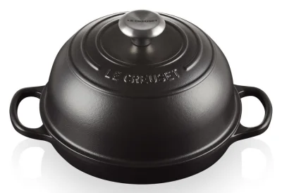 Le Creuset Brotbräter Rund Gusseisen Schwarz matt 24cm