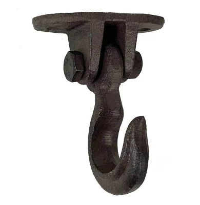 Deckenhaken schwingend Rustikal Wandhaken Gusseisen braun Antik-Stil Vintage